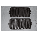 (2) 12 Inch Cast Iron Cornbread Skillets