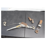 (2) 2 Inch Towing Balls, Pin Receiver Hitch, and Ratcheting Come-Along