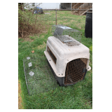 Small Game Trap, Petmate Pet Large Carrier, and Metal Animal Cage