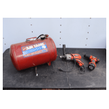 Black and Decker Corded Drill, Black and Decker 9.6 V Power Drill, and Portable Air Tank