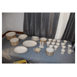 Noritake Ivory China Plates, Platters, Bowls, Saucers, Gravy Boat, and Cups