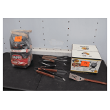 Bass Pro Fish Fry Kit, (2) Bags of Kingsford Charcoal, and Grilling Utensils