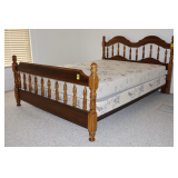 Wooden Queen Size Spindle-Style Bed