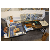 (2) Tennis Rackets, Wooden Baseball Bat, Misc. University of Kentucky Sports Posters, Kentucky Wildcats License Plates, Softball, 10.5 Inch Wide Wooden Shelf Rack, Kentucky Thermometer, University of 