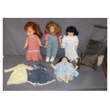 Madame Alexander Doll, (2) My Twinn Dolls, and Ideal Doll and Antique Baby Buggy