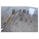 Round Point Shovels, Square Point Shovels, Scoop Shovel, and Hay Fork