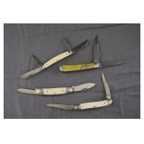 Boker 4 Blade and (3) Rough Rider 2 Blade Folding Pocket Knives