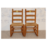 (2) Wicker Bottom Rocking Chairs