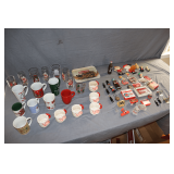 Christmas Glasses and Mugs, Coca Cola Items, and Charlie Brown Items