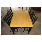 Wooden Dining Table with Drawer and (4) Chairs