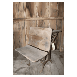Antique School Desk with Cast Iron Frame