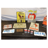 'Champions' Cigar Metal Sign, Zippo Windproof Lighter Sign, 'Bull' Durham Sign, L&M Tobacco Sign, Bluegrass Louisville KY Framed Sign, (2) Kentucky License Plates, (3) McCormick Spice Tins, and Misc.