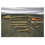 Pipe Wrenches, Adjustable Wrenches, Files, Hitch Pin, and Misc.