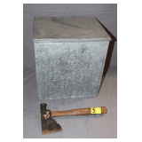 Metal Ehrler's Milk Box and Hatchet