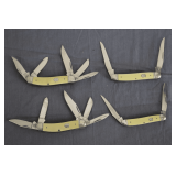 (2) Rough Rider 2 Blade and (2) 3 Blade Rough Rider Folding Pocket Knives