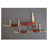 (5) Rough Rider 1, 2, and 3 Blade Folding Pocket Knives