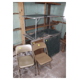 (4) Folding Tables and (2) Folding Metal Chairs