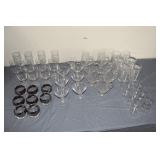 Clear Glass Stemware, Tumblers, and Rock Glasses