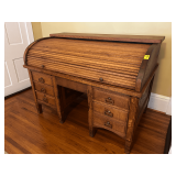 Tiger Oak Roll Top Desk