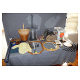 Wall Mirrors, Purses, Baskets, Buttons, Baseball Glove, Handheld Games, Adjustable Clothes Bar, and Misc.