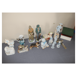 Porcelain and Ceramic Figurines and Birdhouse