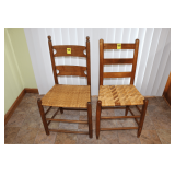 (2) Wicker Bottom Ladder Back Chairs