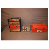 Akro-Mils 19 Inch Tool Box with Tray, Plastic Bolt Bin, Bolt Trays, Screws, and Misc.