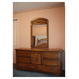 Lea Oak Dresser with Wall Hanging Mirror