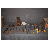 Tramontina Knives and Knife Block, Chef's Collection Cooking Utensils, Corn Cob Holders, Hand Held Can Opener, and Misc. Utensils