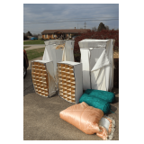 (2) Shoe Organizers, (2) Covered Cloth Organizers, Linens, Pillows, and Misc.