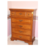 Sumter Cabinet Co. Oak Dresser with Bi-Fold Mirror