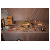 Hand Saws, Masonry Tools, Pruners, Box Cutter, 1/4 Inch Nut Drivers, Screwdrivers, Adjustable Wrench, and Misc.