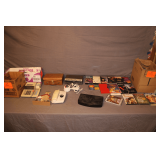 VHS Movies, Cassettes, Cassette Box, CD Box, Adding Machine, and Misc.