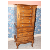 Commodore Rosalco Oak Jewelry Armoire