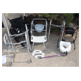 Walker with Seat, (3) Folding Walkers, (3) Suction Handles, Potty Seats, Shower Seat, and Medline Walker
