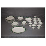 Majesty Fine China Saucers, Platter, Plates, Bowls, Cups, and Creamer