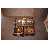 Harley Davidson 1:18 Collector Edition Series 2 Figurines and (2) Harley Davidson North Pole Motorcycle Club Ornament