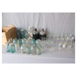 Blue Glass Ball Jars, Glass Jars, Walmart Coca Cola Glasses, Wine Glasses, One Gallon Glass Jars, Looney Tunes Glasses, and Misc. Glassware