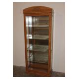 Oak Glass Curio Cabinet with Light
