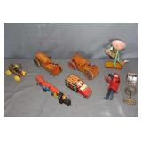 Tin Wind Up Crazy Car, Tin Litho See-Saw, Wind Up Fireman, Wind Up Zig Zag Comic Express, Wind Up Tractors, Tin Litho Circus Transport Truck, and Misc.