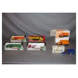 Mack 1960 Model B-61 Dump Truck, ERTL 1925 Kenworth Van, and Semi Truck and Trailers
