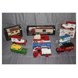 ERTL 50th Anniversary Diecast Metal Bank, ERTL Big A Auto Parts 1923 Truck Bank, ERTL 1931 Hawkeye Crate Bank, and Five Miscellaneous Metal Car Banks