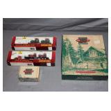 ERTL 50th Anniversary Six Piece Tractor Set 1945-1995, ERTL John Deere Model A with Collectible Figurine, ERTL 1948 Peterbilt with Flatbed Trailer, and Kenworth T600B with Flat Bed Trailer