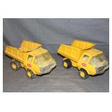 (2) Tonka Metal Mini Dump Trucks
