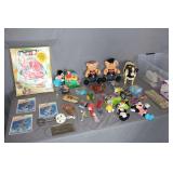 'Learn to Drive' Wind Up Car, GE Metal Ice Tray, Golf Style Clock, E.T Bendable Toy, Limited Edition Shaq Caps, Harley Davidson Stuffed Pigs, Super Dyna-Flight Toys, Hand Mixer, and Misc. Toys