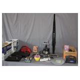 Kenmore Stratus 18V Vacuum, Hamilton Beach Food Processor, Dirt Devil Vacuum, Sony DVD Player, Magnavox DVD Player, The Beverly Hillbillies DVD Set, Upward Digital Wrist Watch, Campbell Hausfeld Infla