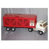 Vintage White ERTL Semi-Truck and Red Trailer