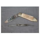 Frost Cutlery Coffin Knife with Bone Handle and Bluegrass Belknap First Edition Commemorative Knife