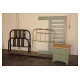 Metal Twin Size Bed, Twin Size Bed Headboard, Queen Size Bed Headboard, and Two Drawer End Table