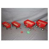 (2) ERTL Gravity Feed Wagons and (2) ERTL Tractor Hay Wagons